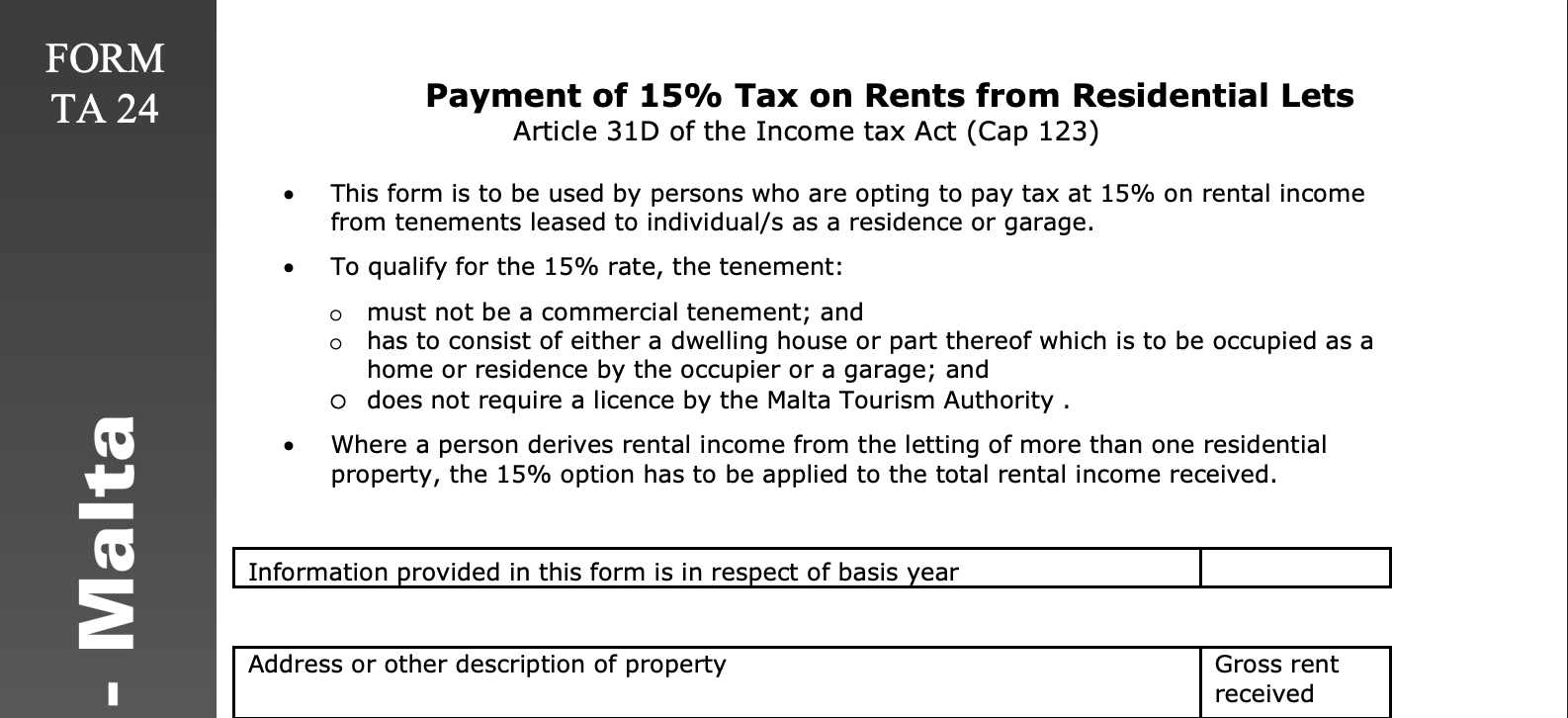 TA24 in Malta: What Landlords and Property Managers Need to Know